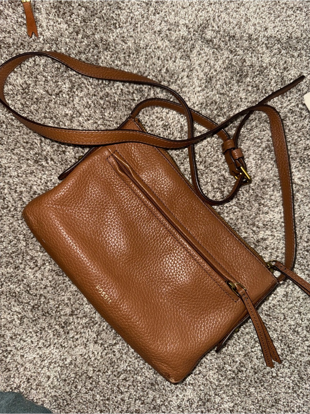 Fossil Gemma Crossbody Brown Pebbled Leather